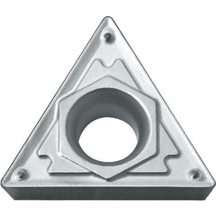 TCMT 21505 HQ TN60, 0.0079″ Corner Radius, 3/32″ Thick, 1/4″ Inscribed Circle, TiCN/NbC, Triangle, Turning Indexable Insert - Exact Industrial Supply