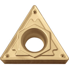 TCMT 2152 HQ CCX, 1/32″ Corner Radius, 3/32″ Thick, 1/4″ Inscribed Circle,  TiCl2O3/Tin, 60 Degree Triangle, Turning Indexable Insert