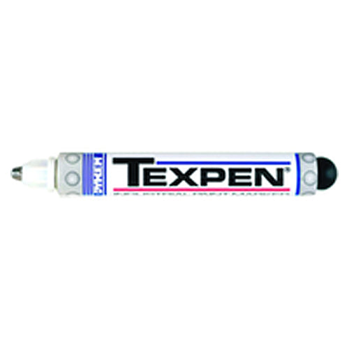 Texpen Medium Marker - Stainless Steel Ball Tip - White - Eagle Tool & Supply