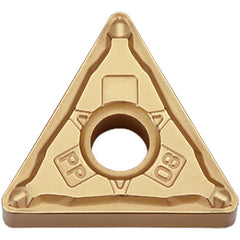 TNMG 3305 PP CCX, 0.008″ Corner Radius, 3/16″ Thick, 3/8″ Inscribed Circle,  TiCl2O3/Tin, 60 Degree Triangle, Turning Indexable Insert