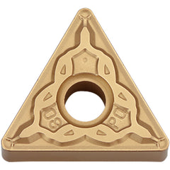 TNMG 331 PQ CCX, 1/64″ Corner Radius, 3/16″ Thick, 3/8″ Inscribed Circle,  TiCl2O3/Tin, 60 Degree Triangle, Turning Indexable Insert