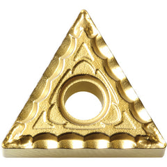 TNMG 331 XQ CCX, 1/64″ Corner Radius, 3/16″ Thick, 3/8″ Inscribed Circle,  TiCl2O3/Tin, 60 Degree Triangle, Turning Indexable Insert