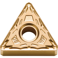 TNMX 333 WF CA510, 3/64″ Corner Radius, 3/16″ Thick, 3/8″ Inscribed Circle, TiCnulll2O3/TiN, Triangle, Turning Indexable Insert - Exact Industrial Supply