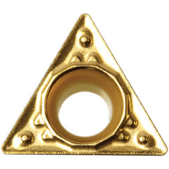 TPMT 322 HQ CA515, 1/32″ Corner Radius, 1/8″ Thick, 3/8″ Inscribed Circle, TiCnulll2O3/TiN, Triangle, Turning Indexable Insert - Exact Industrial Supply