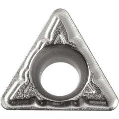 TPMT 321 XQ TN610, 1/64″ Corner Radius, 1/8″ Thick, 3/8″ Inscribed Circle, TiCN, Triangle, Turning Indexable Insert - Exact Industrial Supply