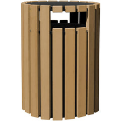 Trash Receptical Poly Rain Cap Round 33 Gal-Cedar - Exact Industrial Supply