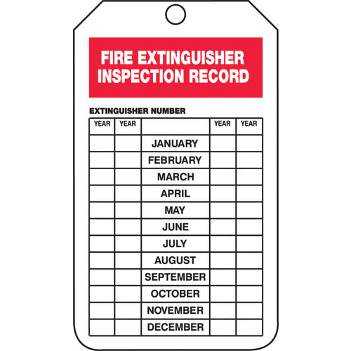 Fire Extinguisher Tag, To Use Fire Extinguisher..., 25/Pk, Cardstock - Eagle Tool & Supply