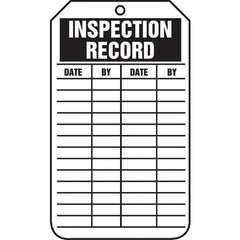 Inspection Record Tag, Inspection Record, 25/Pk, Cardstock - Eagle Tool & Supply