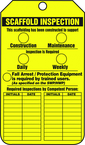 Scaffold Tag, Scaffold Inspection (Checklist)/Key Responsibility, 25/Pk, Plastic - Eagle Tool & Supply