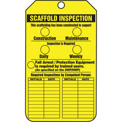 Scaffold Tag, Scaffold Inspection (Checklist)/Key Responsibility, 25/Pk, Cardstock - Eagle Tool & Supply