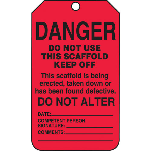 Scaffold Tag, Danger Do Not Use This Scaffold Keep Off, 25/Pk, Cardstock - Eagle Tool & Supply