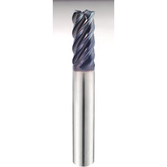 8 × 8 × 19 × 58 mm 5 Flute Chamfer Carbide End Mill-Plain Shank - Y-Coating - Exact Industrial Supply