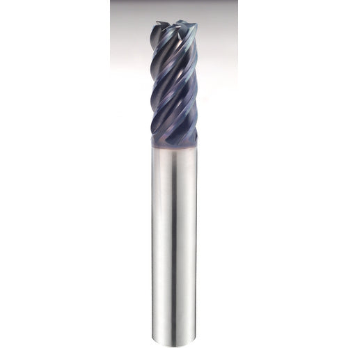 1/8″ × 1/8″ × 1/2″ × 2 1/2″ 5 Flute 0.0300″ C/R Carbide End Mill-Plain Shank - Y-Coating - Exact Industrial Supply