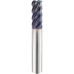 1″ × 1″ × 1 1/8″ × 4″ 5 Flute 0.1900″ C/R Carbide End Mill-Plain Shank - Y-Coating