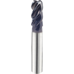 3/4″ × 3/4″ × 2 1/4″ × 5″ 4 Flute 0.0300″ C/R Carbide End Mill-Plain Shank - Y-Coating - Exact Industrial Supply