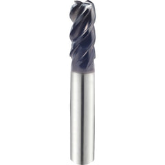 1″ × 1″ × 3″ × 6″ 4 Flute 0.1900″ C/R Carbide End Mill-Plain Shank - Y-Coating