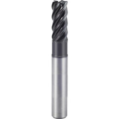 1″ × 1″ × 1 1/4″ × 6″ 5 Flute 0.1250″ C/R Carbide End Mill-Plain Shank - Y-Coating