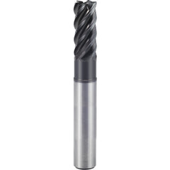3/4″ × 3/4″ × 1 1/8″ × 5″ 5 Flute 0.2500″ C/R Carbide End Mill-Plain Shank - Y-Coating - Exact Industrial Supply