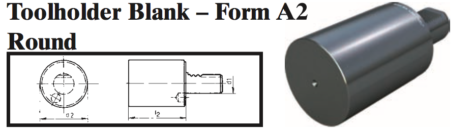 VDI Toolholder Blank - Form A2 Round - Part #: CNC86 B50.98.220 - Eagle Tool & Supply