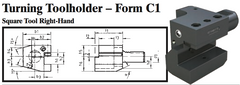 VDI Turning Toolholder - Form C1 (Square Tool Right-Hand) - Part #: CNC86 31.1612 - Eagle Tool & Supply