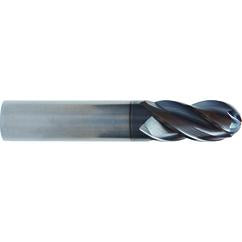 3/8x3/8x1/2x2 4 Flute Ball Nose TuffCut® XT HP End Mill ALtima® Blaze Coated - Eagle Tool & Supply