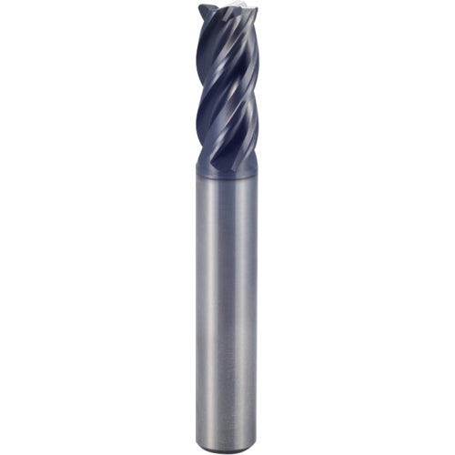 3/4″ × 3/4″ × 3/4″ × 3″ 4 Flute 0.1250″ C/R Carbide End Mill-Plain Shank - Y-Coating - Exact Industrial Supply