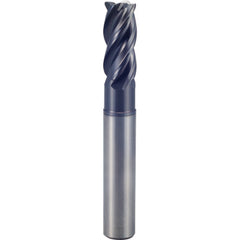 1/8″ × 1/8″ × 5/32″ × 3″ 4 Flute 0.0300″ C/R Carbide End Mill-Plain Shank - Y-Coating - Exact Industrial Supply