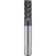 3/4″ × 3/4″ × 1 1/8″ × 4″ 6 Flute Square End Carbide End Mill-Plain Shank - Y-Coating - Exact Industrial Supply