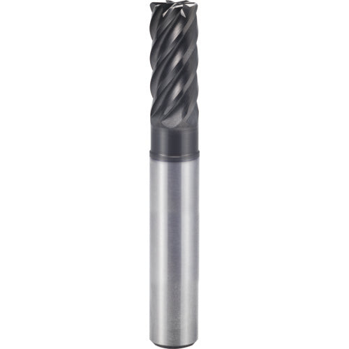 3/4″ × 3/4″ × 1 1/8″ × 5″ 6 Flute 0.0900'' C/R Carbide End Mill-Plain Shank - Y-Coating - Exact Industrial Supply