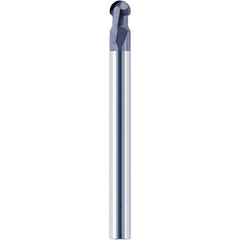 ‎1/8″ Dia. × 1/8″ Shank × 0.2738″ DOC × 1-1/2 OAL, Carbide nACo, 2 Flute, Ballnose End Mill - Exact Industrial Supply