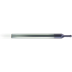 ‎1/16″ Dia. × 1/8″ Shank × 0.259″ DOC × 1-1/2 OAL, Carbide nACo, 4 Flute, Ballnose End Mill - Exact Industrial Supply
