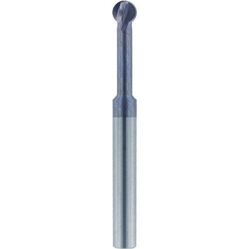 3/16″ Dia. × 3/16″ Shank × 0.535″ DOC × 2 OAL, Carbide nACo, 4 Flute, Ballnose End Mill - Exact Industrial Supply