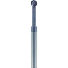 3/16″ Dia. × 3/16″ Shank × 0.535″ DOC × 2 OAL, Carbide nACo, 4 Flute, Ballnose End Mill - Exact Industrial Supply