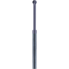 1/4″ Dia. × 1/4″ Shank × 2.713″ DOC × 4 OAL, Carbide nACo, 4 Flute, Ballnose End Mill - Exact Industrial Supply