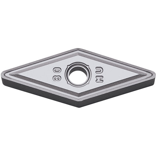 VNMG 331 MU PR005S, 1/64″ Corner Radius, 3/16″ Thick, 3/8″ Inscribed Circle, MEGACOAT HARD, Diamond, Turning Indexable Insert - Exact Industrial Supply