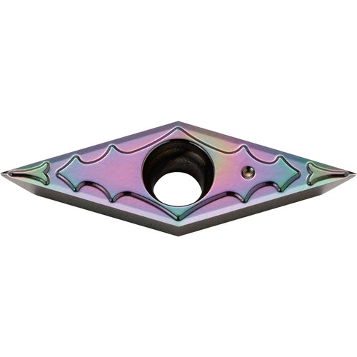 VPGT 2202 CF PDL010, 0.004″ Corner Radius, 1/8″ Thick, 1/4″ Inscribed Circle, C, 35 Degree Diamond, Turning Indexable Insert