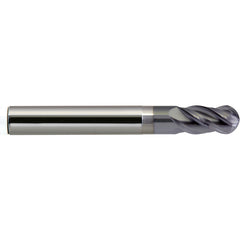 ‎5/8″ Dia. × 5/8″ Shank × 1-5/8″ DOC × 5 OAL, Carbide nACRo, 4 Flute, Ballnose End Mill - Exact Industrial Supply