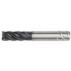 1x1x1-1/4x3-1/4x6 .060R 5FL Carbide End Mill-Round Shank-AlTiN - Eagle Tool & Supply