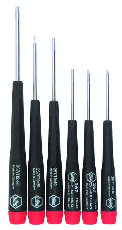 6 Piece - T6; T7; T8 x 40mm; T9; T10 x 50mm; T15 x 60mm - Precision Torx Screwdriver Set - Eagle Tool & Supply