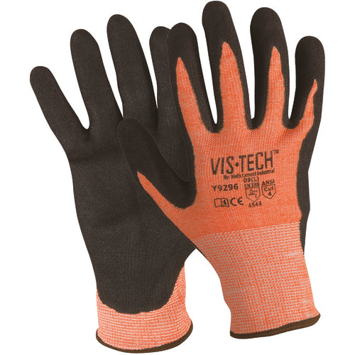 FLEXTECH Size XS Hi-Vis ANSI 4 Nitrile Palm Glove Y9296XS - Eagle Tool & Supply
