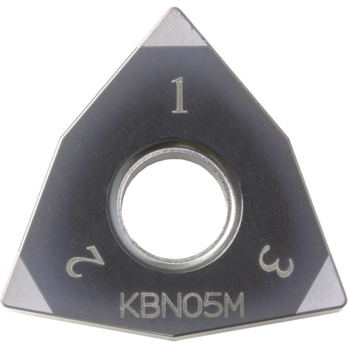 WNGA 431 ME KBN70M, 1/64″ Corner Radius, 3/16″ Thick, 1/2″ Inscribed Circle, MEGACOAT, Trigon, Turning Indexable Insert - Exact Industrial Supply