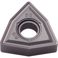 WNMG 432 MU PR1535, 1/32″ Corner Radius, 3/16″ Thick, 1/2″ Inscribed Circle, MEGACOAT NANO, Trigon, Turning Indexable Insert - Exact Industrial Supply