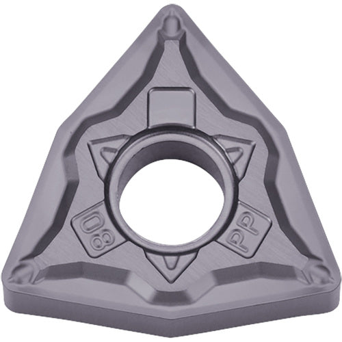WNMG 4305 PP PV7010, 0.0079″ Corner Radius, 3/16″ Thick, 1/2″ Inscribed Circle, TiCN (MEGACOAT), Trigon, Turning Indexable Insert - Exact Industrial Supply