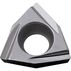 WPGT 321 Y TN60, 1/64″ Corner Radius, 1/8″ Thick, 3/8″ Inscribed Circle, TiCN/NbC, Trigon, Turning Indexable Insert - Exact Industrial Supply