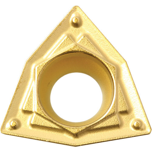 WPMT 321 HQ CA5515, 1/64″ Corner Radius, 1/8″ Thick, 3/8″ Inscribed Circle, TiCnulll2O3/TiN, Trigon, Turning Indexable Insert - Exact Industrial Supply