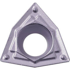 WPMT 321 HQ PV7025, 1/64″ Corner Radius, 1/8″ Thick, 3/8″ Inscribed Circle, TiCN (MEGACOAT), Trigon, Turning Indexable Insert - Exact Industrial Supply
