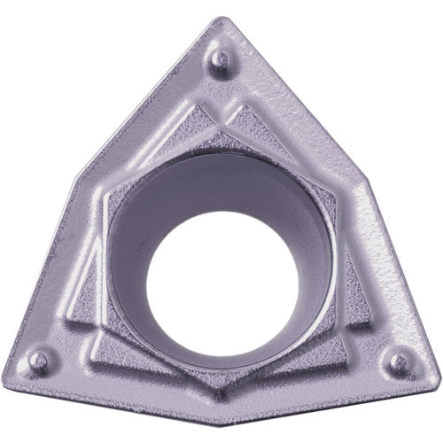 WPMT 322 HQ PV7010, 1/32″ Corner Radius, 1/8″ Thick, 3/8″ Inscribed Circle, TiCN (MEGACOAT), Trigon, Turning Indexable Insert - Exact Industrial Supply