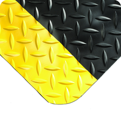 Diamond-Plate Select 19/16" x 2' x 75' Black/Yellow Work Mat - Eagle Tool & Supply