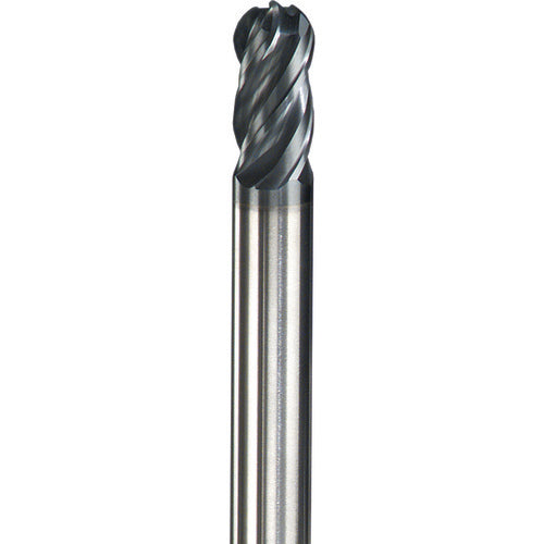 10 mm Dia. × 10 mm Shank × 22 mm DOC × 72 mm OAL, Carbide AlTiN, Spiral , 4 Flute, Ballnose End Mill - Exact Industrial Supply