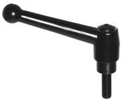 70551, Clamp Lever Size 5 Zinc Ball Style with Steel Stud Insert 1/2-13 x 1.57, Screw and Spring - Eagle Tool & Supply